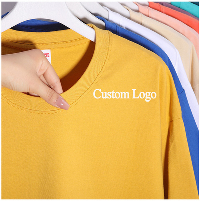 comprare T-shirt bianche a maniche lunghe Regolare 280gm 100% cotone Uomo T-shirt di cotone spessa Oversized online manufacture