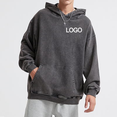 comprare Maglietta vintage con cappuccio sbiadita distressata lavaggio acido 420gsm Peso pesante 100 cotone in bianco Oversized online manufacture