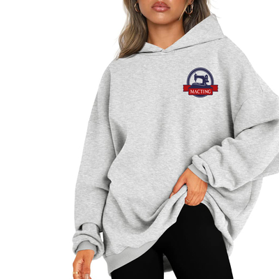 comprare Autunno bianco nero Maglietta da donna con cappuccio di grandi dimensioni Magliette con cappuccio di velluto Magliette sportive con manica lunga Pullover online manufacture