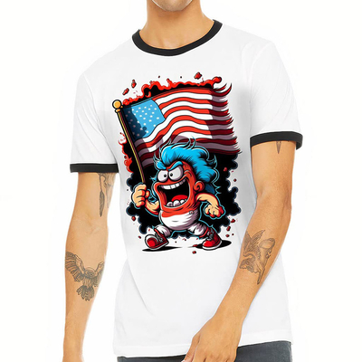 comprare Spedizione rapida T-shirt Ringer personalizzato con collana a costole pesanti e tessuto 100% cotone online manufacture