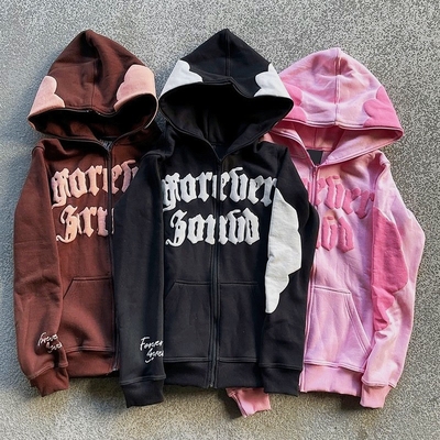 comprare Cappuccino da uomo Full Face Zip Up cappuccino con striscia marrone Peso pesante Tessuto francese Terry online manufacture