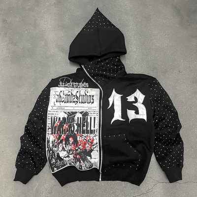 comprare Cappuccio di cotone francese per uomini con zip tagliato con ricamo a lavaggio acido Patch applicato online manufacture