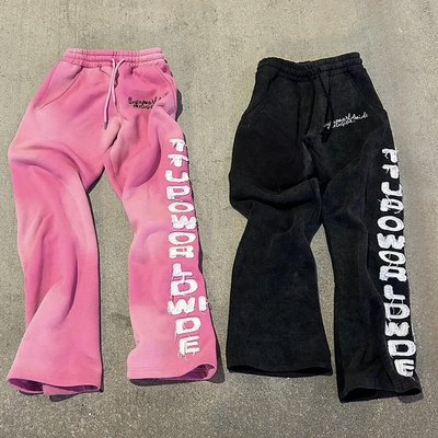 comprare Pantaloni da sudore a misura Pantaloni rilassati Pantaloni da sudore in polvere intagliati da sole Stivali da scarpa Acid Wash Pantaloni da sudore da sudore intagliati online manufacture