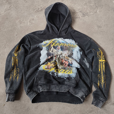 comprare Fleece lavato in pietra per spalla su misura 100% cotone Peso pesante francese Terry DTG Stampa Pullover con cappuccio per uomini online manufacture