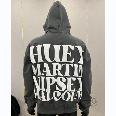 comprare Streetwear Custom 3D Puff Stampa 500gm di cotone Peso pesante in bianco magliette da uomo Puff Stampa Pullover con cappuccio online manufacture