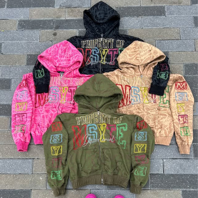 comprare Logo personalizzato Peso pesante 100% cotone tutto stampato zipper cappuccine Acido lavato vintage distressed box zip up cappuccine per uomini online manufacture