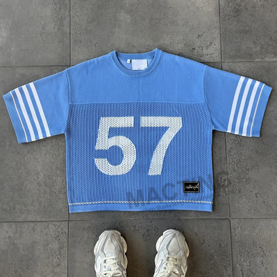comprare Streetwear T-shirt personalizzata ricamo di alta qualità manica corta T-shirt a maglia di cotone a maglia a maglia online manufacture