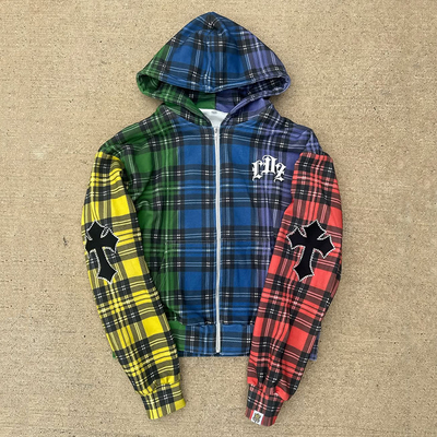 comprare 100% cotone Terry Acid Wash ricamo Distressed Zip Up Hoodie per uomini/unisex in primavera/autunno/inverno abbigliamento di strada personalizzato online manufacture