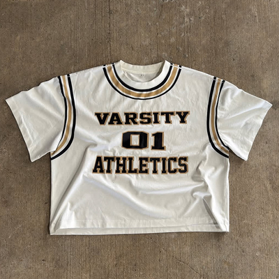 comprare 2025 Nuova T-shirt da peso pesante personalizzata Stampa a schermo T-shirt a scatola tagliata Uomini Vintage T-shirt grafici di grandi dimensioni online manufacture