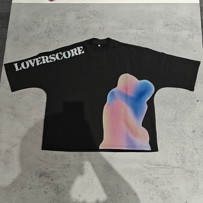 comprare T-shirt personalizzate in cotone premium da 240 gsm, girocollo, taglio oversize, orlo grezzo, modello boxy cropped da uomo online manufacture
