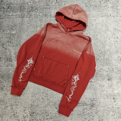 comprare Felpa con cappuccio da uomo reversibile con cuciture personalizzate, in spugna francese pesante, lavaggio acido invecchiato, sbiadito dal sole, lavato online manufacture