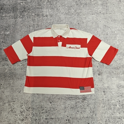 comprare Rugby Retro Football Spilla Oversize T-shirt Boxy Cropped t Shirts Produttore Button up 100% Cotone Polo a Righe online manufacture