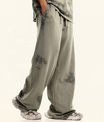 Abbigliamento di strada su misura Pantaloni da jogging francese Terry Pantaloni da ginnastica vintage dipinti a mano