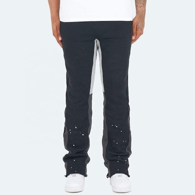 Pantaloni da ginnastica neri maschi Anti-pilling Streetwear Vintage Flare Paint Spray Joggers Grigio