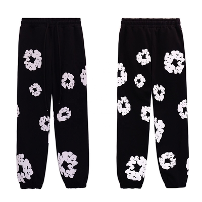 Unisex Street Wear Pantaloni con logo stampato in lavaggio leggero