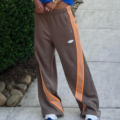 Abbigliamento di strada personalizzato Casual Baggy pantaloni a strisce larghe per uomini Sweatpants leggeri