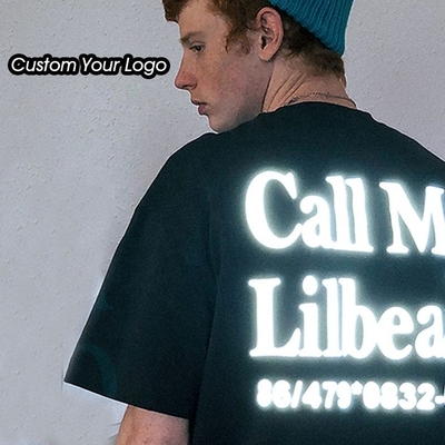 T-shirt riflettente di cotone per uomini