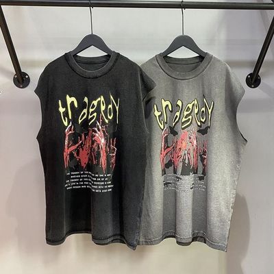 Top di serbatoio vintage con disegno sovradimensionato e logo DTG