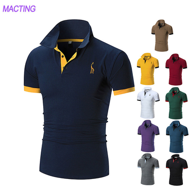 Tessuti a maglia Logo personalizzato Golf casual di cotone poliestere Polo T-shirt per uomini