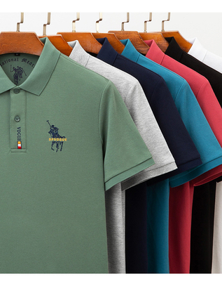 T-shirt a manica corta a maglia di cotone a maglia casuale a maglia più grande T-shirt a maglia di polo da lavoro