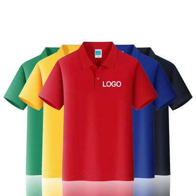 Camicia da polo da uomo con manica corta in cotone poliestere