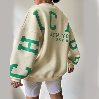 Y2k Letter Screen Print Custom Hoodies Sweatshirt Top sostenibile per donne