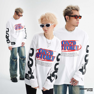 T-shirt a manica lunga maschile unisex 230gm 100% cotone