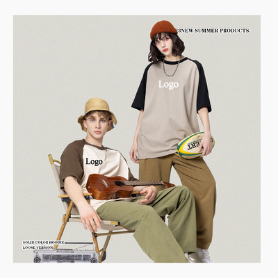 T-shirt Ringer a colori massicci MACTING Custom 100% cotone per la vita quotidiana casuale