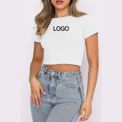 2023 Summer Baby Tee Y2k Crop Tops T-Shirt Sexy Thin Blank Shirt Per Donna Dimensioni M