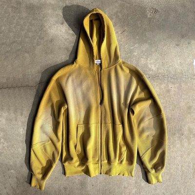 Vintage Sun Fading Acid Wash Waffle Magliette a maglia per S-6XL o abbigliamento da strada di taglia personalizzata