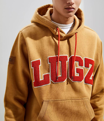 Uomo Cappuccino con cappuccino francese Terry Towel Chenille ricamo maglietta acido lavaggio oversized