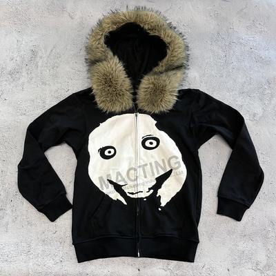 Cappotto con zip in stile giacca a zip tagliata a scatola per uomini