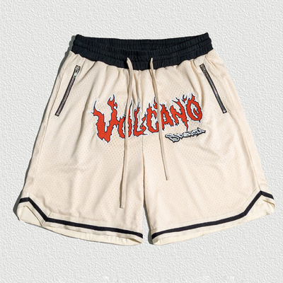 Calzature da ginnastica in poliestere Sublimazione Chiusura a zippo tascabile Calzature da maglia da uomo con chiusura a corda e pantaloncini lunghezza