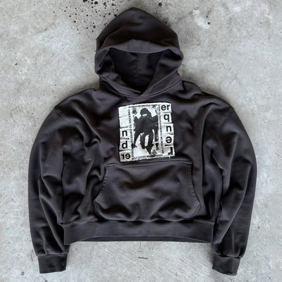 Logo personalizzato Cappuccino di cotone pesante Patchwork Ricamo in difficoltà Abbigliamento di strada Pullover in scatola di grandi dimensioni Cappuccino per uomini