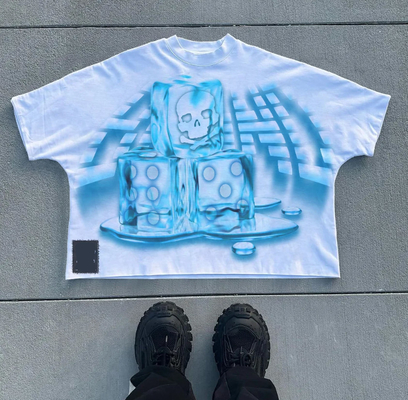 Custom 100% Cotton Boxy Fit Vintage Acid Washed T-Shirt Sun Fading Graphic T-Shirt Uomini OEM/ODM Supporto Servizio OEM/ODM