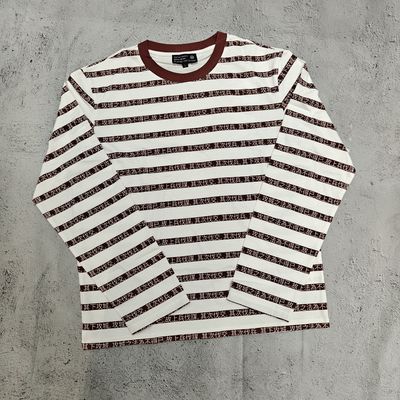 Abbigliamento di strada personalizzato di alta qualità 100% cotone DTG Stampa Ringer sciolto Crewneck di grandi dimensioni a righe T-shirt a manica lunga Uomini